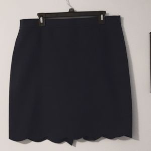 Vintage navy blue scallop hem skirt